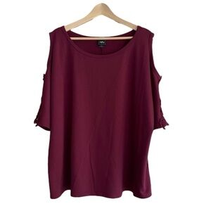 Daytrip cold shoulder lace trim dolman sleeve tunic size 2X